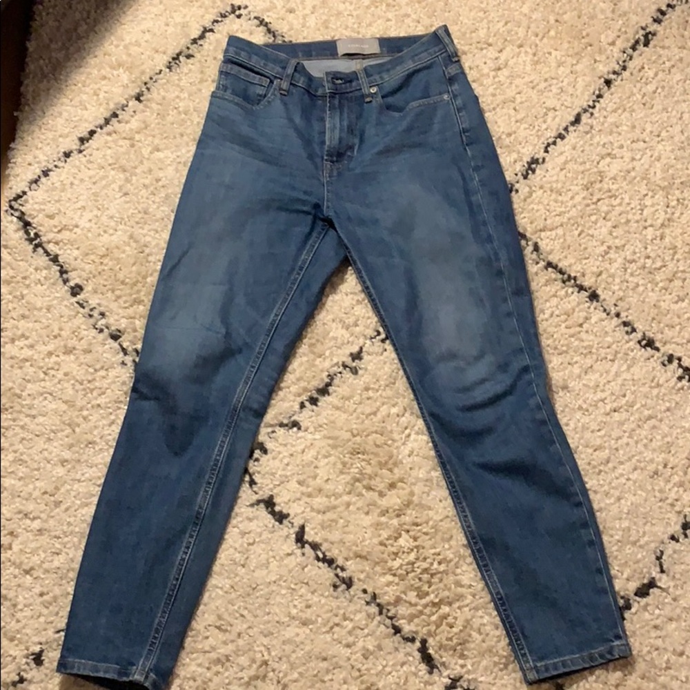 Everlane High Rise Skinny Jean in Medium Blue